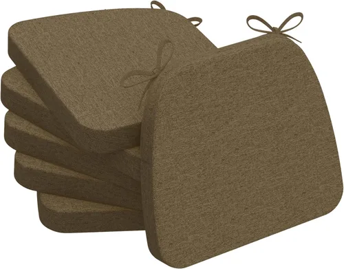 Vista 29 de AAAAAcessories - Cojines para silla en forma de D, 2" de espesor, almohadillas para sillas de comedor con lazos y removibles, cubierta lavable a