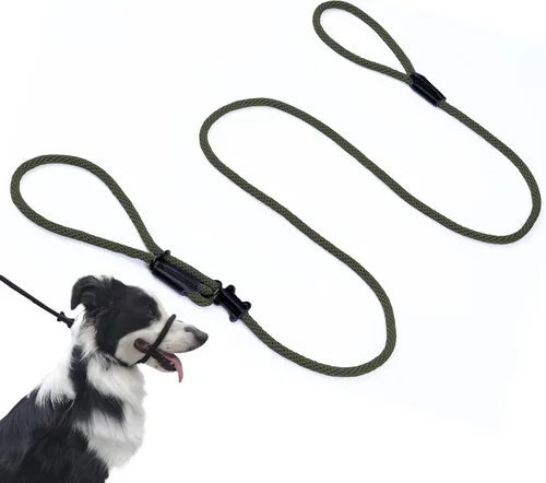 Vista 12 de Multifuncional Figura 8 Cabeza acolchada Cabestro Caminar Entrenamiento Tapón de Cuero Cuerda Slip Correa Perro Correa Bozal (Bronceado)