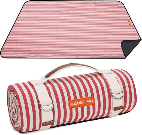 Vista 17 de G GOOD GAIN Mantas de pícnic impermeables extra grandes – Manta para exteriores sin arena plegable con correa de transporte para playa, camping