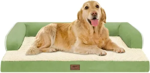 Vista 100 de Cama ortopédica extra grande para perros impermeable: cama de espuma viscoelástica para perros XL y extra grandes, sofá sofá, lavable con funda