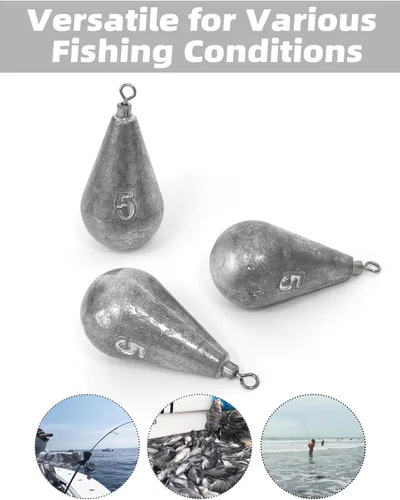 Vista 6 de BLUEWING Pesas de pesca giratorias de fundición de 1/2oz-8oz Drop Shot Dipsey plomo agua salada
