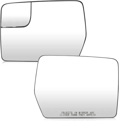 Reemplazo de cristal para espejo lateral izquierdo del conductor + lado derecho del pasajero para Ford F150 2011 2012 2013 2014 con calefacción,