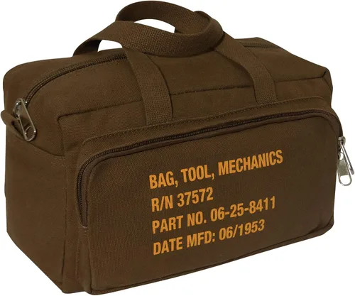 Vista 8 de Rothco 9113: Bolso de herramientas para mecánicos tipo G.I. con cremallera de bolsillo y sello militar Negro