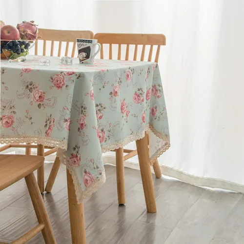Vista 7 de Mantel rectangular con estampado floral, 60 x 84 pulgadas, resistente a las manchas e impermeable, para cocina, comedor, interior, exterior, Clr 020