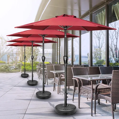 Vista 7 de Simple Deluxe - Paraguas de 9 pies para patio al aire libre, mesa de mercado, para jardín con botón de inclinación y manivela