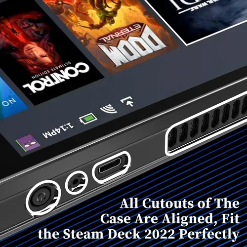 Vista 4 de Protective Case for Steam Deck, Mooroer Steam Deck Clear Case, TPU Soft Steam Deck Cover Case with Full Protection, Steam Deck Accessories Stylish