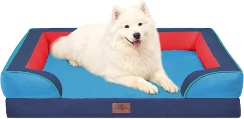 Vista 262 de Comfort Expression - Cama ortopédica para perros medianos de 30x20 pulgadas, cama impermeable de espuma de huevera para mascotas medianas