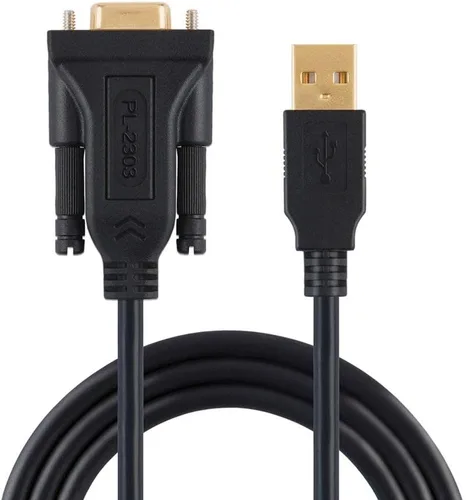 Vista 9 de CableCreation Adaptador USB a RS232 con chipset PL2303, 6.6 pies USB 2.0 macho a RS232 hembra DB9 cable convertidor serie para caja registradora