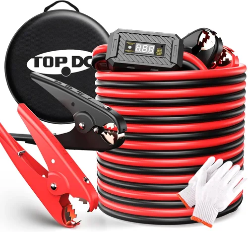 Vista 12 de TOPDC Cables de puente de alta resistencia calibre 0 20 pies 1000 amperios cables de refuerzo para batería de automóvil, cables de calibre 2/0