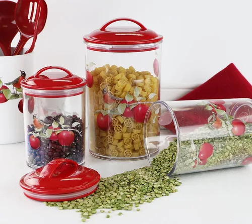 Vista 2 de Reston Lloyd Recipientes de almacenamiento de alimentos, recipientes herméticos sin BPA para cereales, pasta, azúcar, café, harina, galletas, té
