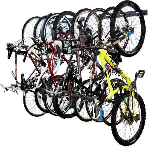 Vista 10 de StoreYourBoard Estante de almacenamiento para bicicletas, 4 portabicicletas para garaje, de acero sólido extra resistente, BLAT - Almacenamiento