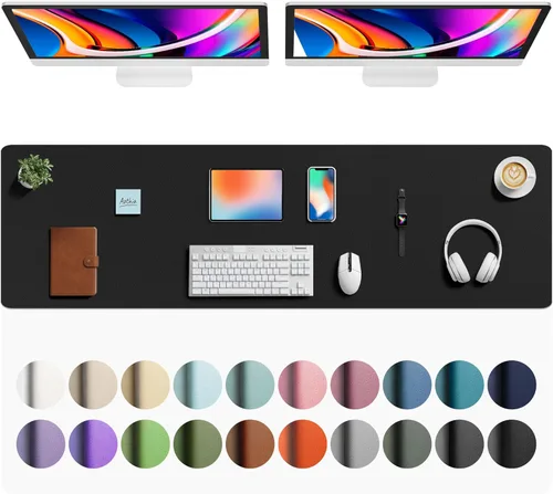 Vista 510 de Aothia Protector de escritorio de cuero, alfombrilla para mouse, alfombrilla de escritorio de oficina, 31.5 x 15.7 pulgadas, secante de escritorio