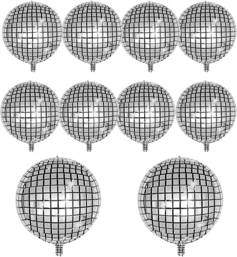 Vista 5 de FBQ Kit de arco de globos de discoteca 4D, globos de aluminio de disco de los años 70, 80, 90, fiesta de discoteca, aniversario, decoración