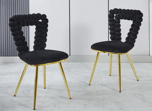 Set of 2 Modern Fashion Dining Chair with Iron Tube Legs,Comfortable Backrest Chair,Minimalist Style Upholstered Coffee Chairs for Dining