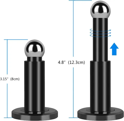 Vista 2 de Tope de puerta magnético de altura ajustable, tope magnético resistente, soporte de puerta de acero inoxidable 304 con montaje en pared y piso