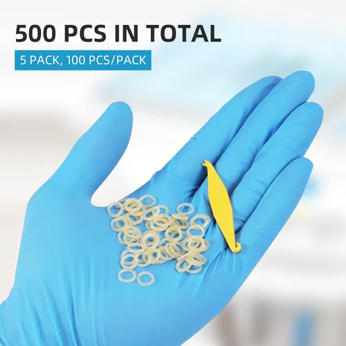 Vista 4 de 500 Piezas Bandas de Goma Elásticas Ortodónticas Bandas de Tracción de Goma para Dientes Torcidos, Espacios entre Dientes, Diademas, Colas