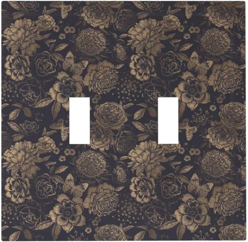 Vista 67 de William Morris Floral Boho Azul Medianoche Azul Bohemio Flor 1 Banda Dúplex Cubierta de Salida Decorativa Receptáculo Único Interruptor Eléctrico