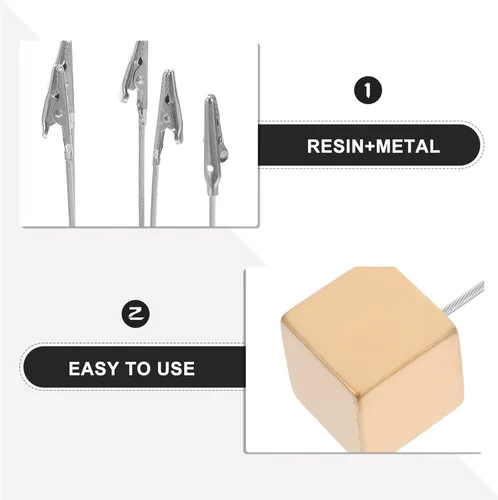 Vista 3 de Gadpiparty 10pcs Cube Base Memo Clip Holder - Table Number Place Card Holder with Alligator Clasp for Displaying Photos Name Cards Paper Notes