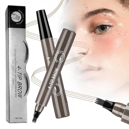 Vista 8 de Microblading - Lápiz de cejas 2026, nuevo lápiz de contorno de cejas impermeable para mujeres, lápiz de cejas de 4 puntas para cejas naturales
