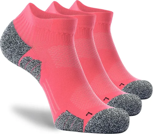 CWVLC - Calcetines deportivos, hasta el tobillo, de compresión, acolchados, unisex, paquete variado 3 pares sandía