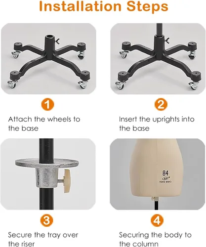 Vista 7 de Adjustable Female Dress Form Mannequin Torso for Sewing, Foam Body Dummy with Tripod Stand, Ideal for Dressmaking, Tailoring, and Craft Projects