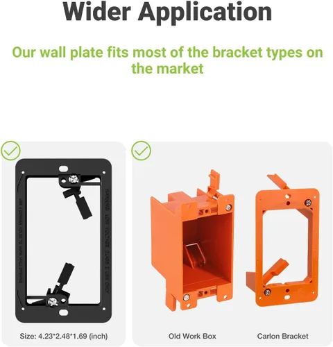 Vista 2 de Placa de pared con cepillo con soporte de montaje, cubierta decorativa para pasar cables de bajo voltaje, ocultador de cables de una sola banda