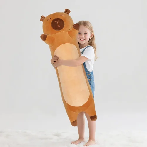Vista 6 de 33 ih Lindo peluche de Capybara, peluche de Capybara, almohada corporal larga de Capibaras Peluches Kawaii, peluches decorativos, regalos