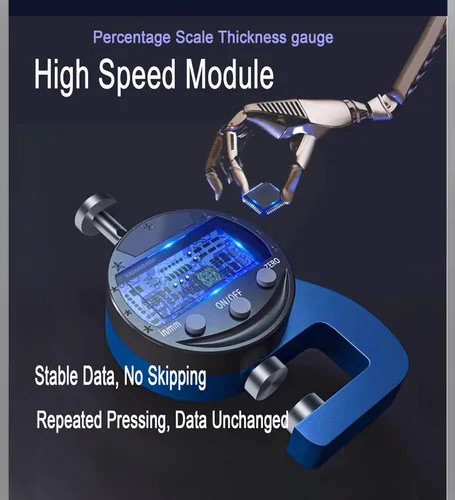 Vista 6 de Medidor de espesor digital Indicador de medición de micrómetro digital Rango de medición 0-10mm0.0005''/0.000 in Medidor de espesor de papel