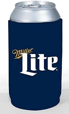 Miller Lite Soporte enfriador de latas de cerveza de 16 oz Kaddy Coolie Huggie Pounder Navy