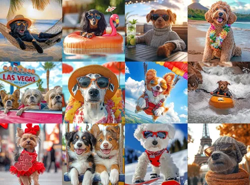 Vista 9 de Lucky Puzzles Jigsaw Puzzles for Adults Dogs in The Loo: A Toilet Tail Divertido rompecabezas de perros Divertido rompecabezas de humor