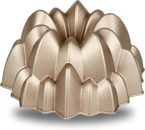 Vista 12 de Baker's Secret Molde estriado antiadherente para pasteles, moldes de aluminio fundido resistente para hornear pasteles, 2 capas de revestimiento