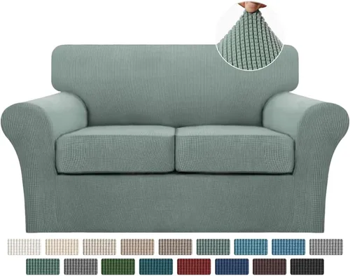 Vista 49 de Turquoize Funda de Sofá de 4 Piezas Cubiertas de Sofá para Sofá de 3 Cojines Funda de Sofá Suave para Perros-Fundas de Muebles de Sofá Lavables