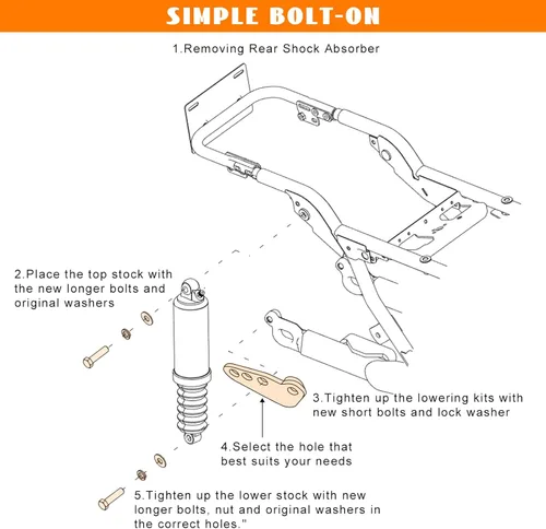 Vista 6 de Kits de descenso trasero ajustable para motocicleta Eumti 1"2"3" Compatible con Harley Touring Standards Street Glide Electra Glide Ultra Glide Road
