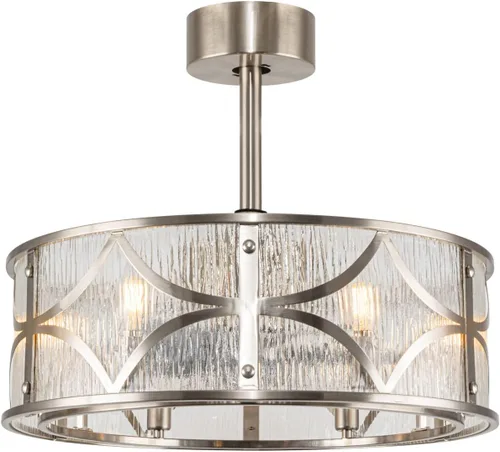 Vista 9 de Ventilador de techo de cristal de 52 pulgadas con control remoto de luces, ventilador de araña de casa de campo negro, candelabro rústico