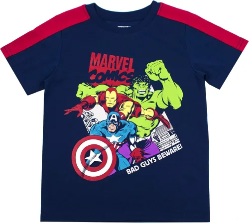 Vista 2 de Marvel Avengers Boys T-Shirt 3 Pack for Toddler and Little Kids GreyNavyRed