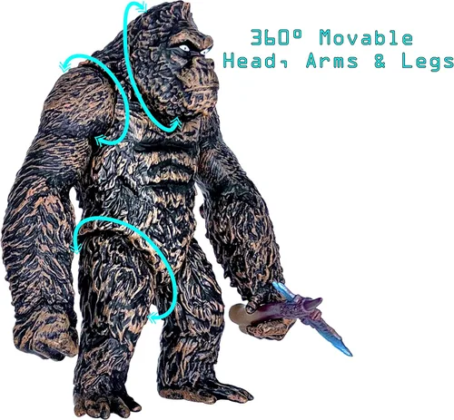 Vista 3 de TwCare King Kong with Ax vs Godzilla - Figura de acción de 6.5 pulgadas, modo de lucha Gorilla Ape, serie de películas sólidas