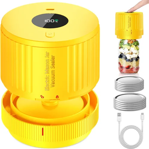 Vista 7 de LOVE MOMENT Kit de sellador al vacío eléctrico para tarros Mason de boca ancha y boca regular