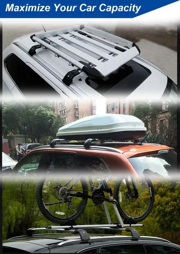 Vista 4 de Barras cruzadas para Hyundai Santa Fe Sport 2013 2014 2015 2016 2017 2018 Rieles de techo Rack Cargo Top Accesorios