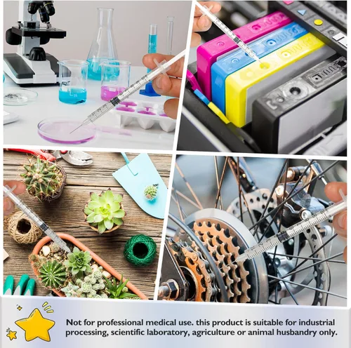 Vista 6 de CAILOS - Jeringa de 30G 0.5ml U-100, 0.5cc, calibre 30, 5/16 de pulgada (8mm), suministros de laboratorio desechables, paquete de 20