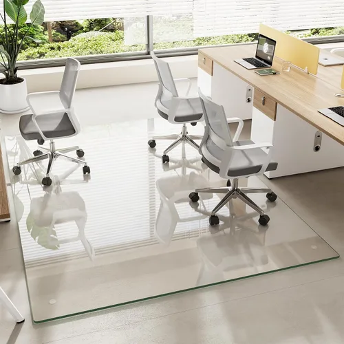 Vista 32 de Alfombrilla de cristal templado gris para silla de 30 x 48