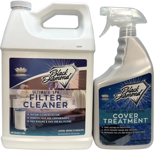 Ultimate Spa - Limpiador de filtro de spa en aerosol de acción rápida para filtros de bañera de hidromasaje y piscina. Tratamiento de cubierta UV