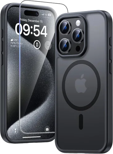 Vista 41 de TAURI Funda magnética 5 en 1 diseñada para iPhone 13 para iPhone 14, [compatible con MagSafe] con 2 protectores de pantalla + 2 protectores de lente