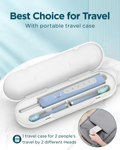 Vista 7 de Rtauys - Cepillo de dientes eléctrico, sónico y recargable M5 para adultos, con 8 cabezales de cepillo, funda de viaje, blanqueamiento de dientes, 3