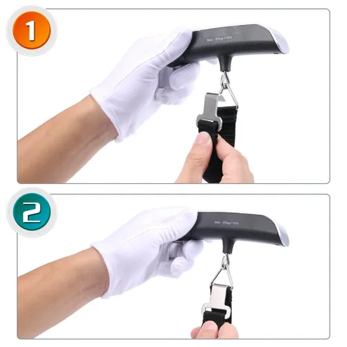 Vista 2 de Báscula digital portátil de equipaje colgante para viajes, báscula de peso de maleta, báscula electrónica de equipaje de alta precisión de 110.2