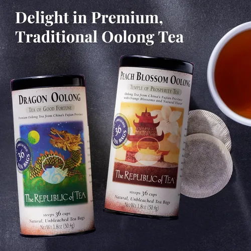 Vista 4 de The Republic of Tea - Lata de té Dragon Oolong, 36 bolsas de té, con cafeína natural