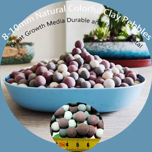 Vista 2 de Bolas de Leca de arcilla expandida Naturales Orgánicas Coloridas 2LBS para Plantas, Guijarros de Ceramsite de arcilla de 8mm-10mm para Macetas