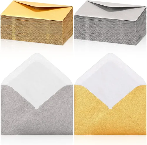 Vista 12 de Yahenda 200 unidades de sobres negros mini para tarjetas de regalo a granel, sobres pequeños de bolsillo para bodas, fundas para tarjetas de regalo