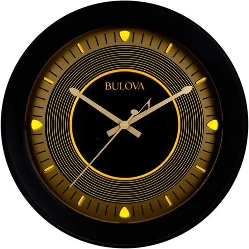 Vista 2 de Bulova C4861 Reloj de pared con altavoz estéreo inalámbrico Bluetooth para interiores y exteriores, color negro
