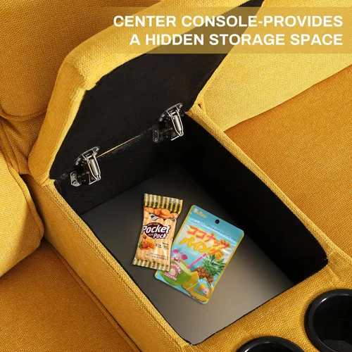 Vista 58 de KIGOTY Juego de 2 muebles de sala de estar, el juego de sofá reclinable incluye sofá reclinable reclinable y silla reclinable de masaje, juego