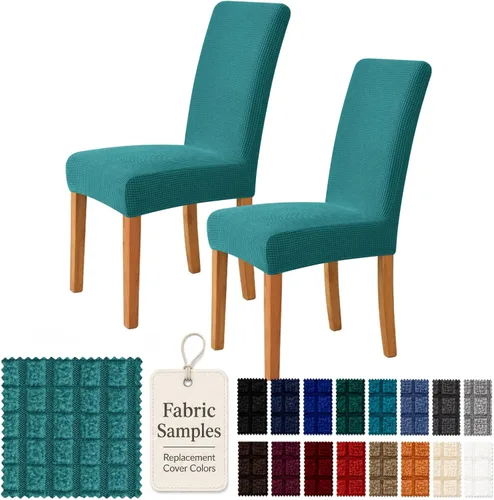 Vista 15 de YEMYHOM Funda elástica para silla con respaldo de 1 pieza con diseño jacquard más reciente, funda para silla con respaldo antideslizante, protector